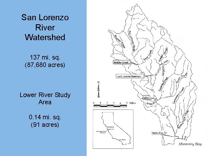 San Lorenzo River Watershed 137 mi. sq. (87, 680 acres) Lower River Study Area