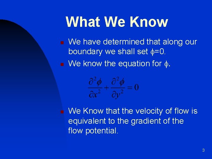 What We Know n n n We have determined that along our boundary we