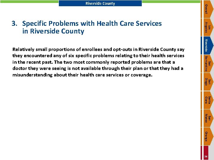 Riverside San Bernardino Relatively small proportions of enrollees and opt-outs in Riverside County say