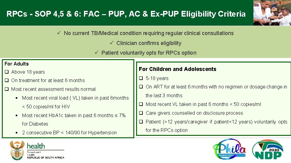 RPCs - SOP 4, 5 & 6: FAC – PUP, AC & Ex-PUP Eligibility