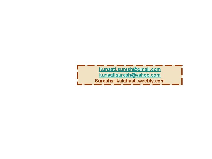 Kunaati. suresh@gmail. com kunaatisuresh@yahoo. com Sureshsrikalahasti. weebly. com Kunaati. suresh@gmail. com kunaatisuresh@yahoo. com Sureshsrikalahasti. weebly. com