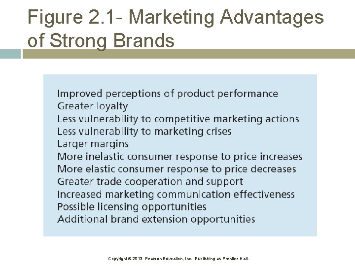 Figure 2. 1 - Marketing Advantages of Strong Brands Copyright © 2013 Pearson Education,