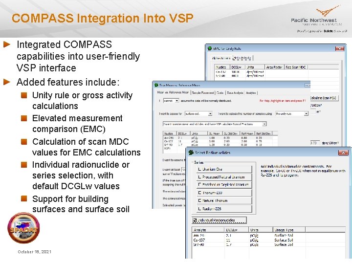 COMPASS Integration Into VSP Integrated COMPASS capabilities into user-friendly VSP interface Added features include: COMPASS Integration Into VSP Integrated COMPASS capabilities into user-friendly VSP interface Added features include: