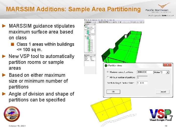 MARSSIM Additions: Sample Area Partitioning MARSSIM guidance stipulates maximum surface area based on class MARSSIM Additions: Sample Area Partitioning MARSSIM guidance stipulates maximum surface area based on class