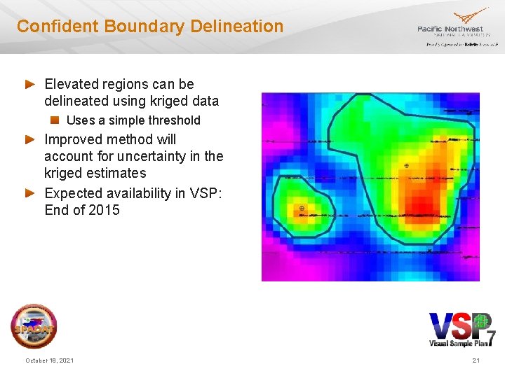 Confident Boundary Delineation Elevated regions can be delineated using kriged data Uses a simple Confident Boundary Delineation Elevated regions can be delineated using kriged data Uses a simple