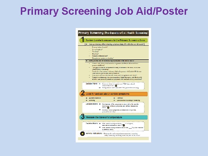 Primary Screening Job Aid/Poster 