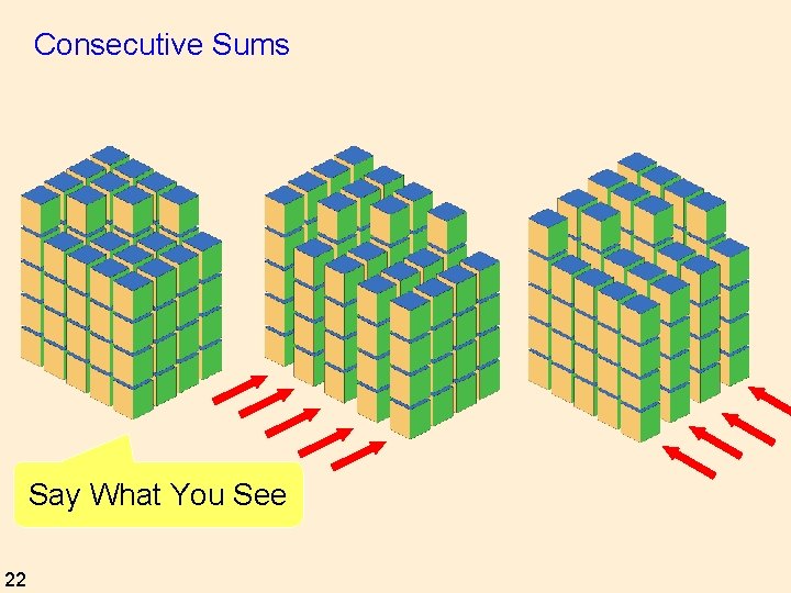Consecutive Sums Say What You See 22 