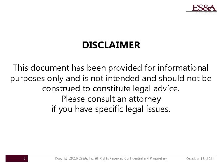 DISCLAIMER This document has been provided for informational purposes only and is not intended