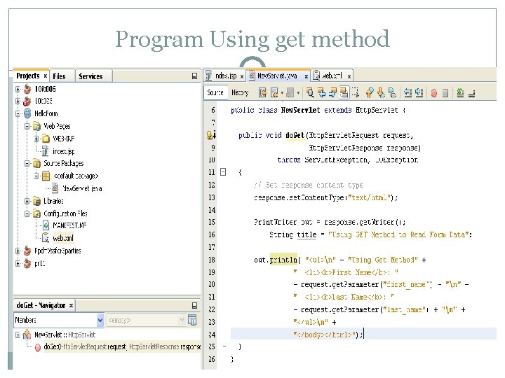 Program Using get method  Program Using get method