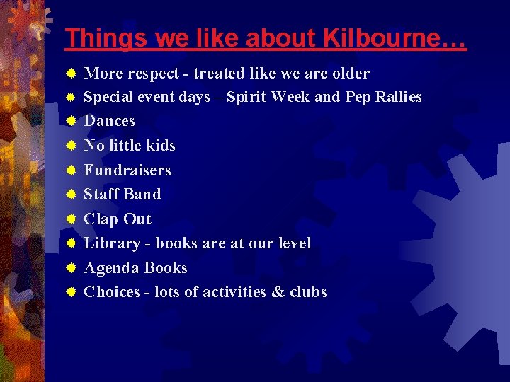 Kilbourne Middle School Scheduling for the Future Agenda