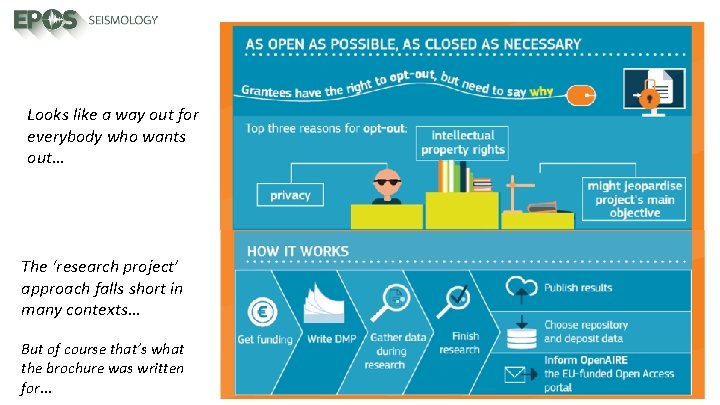 Looks like a way out for everybody who wants out… The ‘research project’ approach