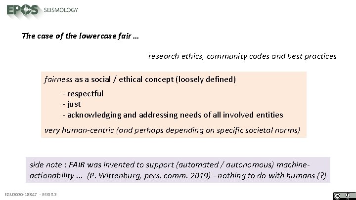 The case of the lowercase fair … research ethics, community codes and best practices