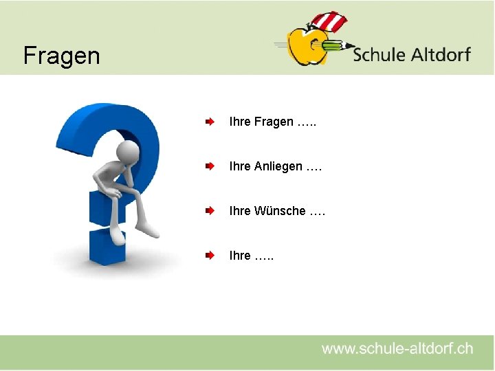 Fragen Ihre Fragen …. . Ihre Anliegen …. Ihre Wünsche …. Ihre …. .