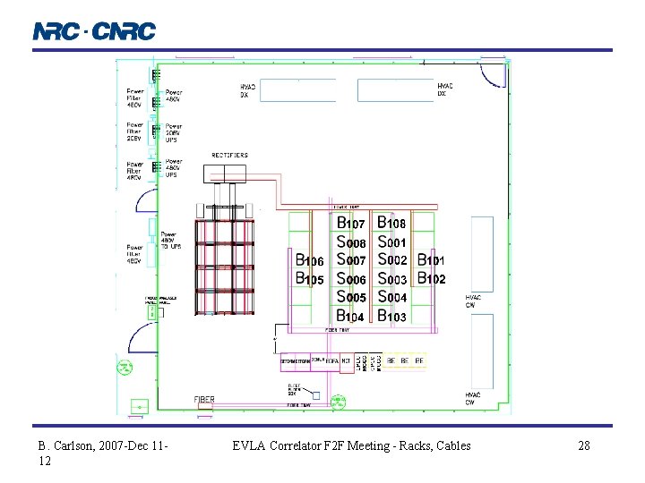 B. Carlson, 2007 -Dec 1112 EVLA Correlator F 2 F Meeting - Racks, Cables