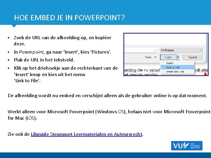 HOE EMBED JE IN POWERPOINT? Zoek de URL van de afbeelding op, en kopiëer