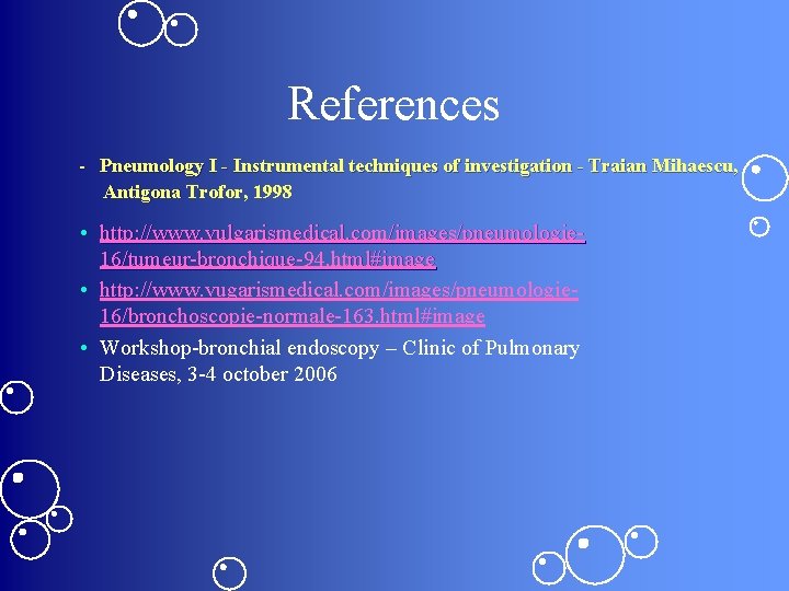 References - Pneumology I - Instrumental techniques of investigation - Traian Mihaescu, Antigona Trofor,