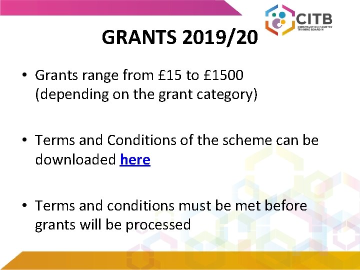 GRANTS 2019/20 • Grants range from £ 15 to £ 1500 (depending on the