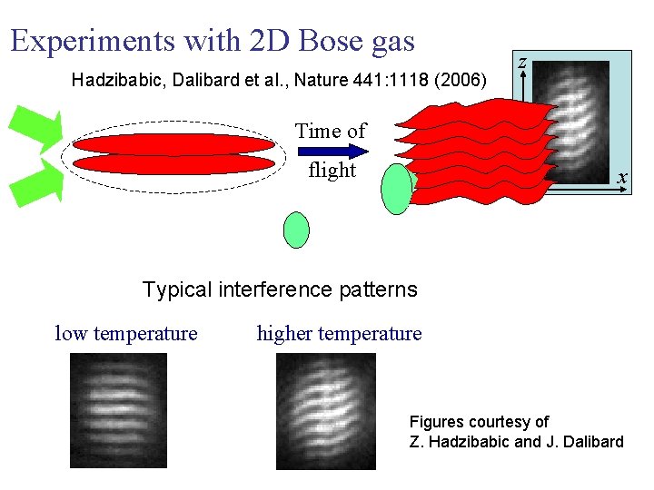 Experiments with 2 D Bose gas Hadzibabic, Dalibard et al. , Nature 441: 1118