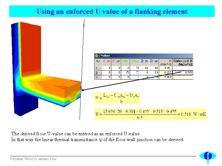 Using an enforced U value of a flanking element … The derived floor U-value