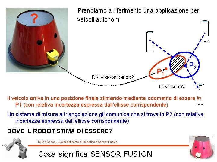 ? Prendiamo a riferimento una applicazione per veicoli autonomi Dove sto andando? P 1