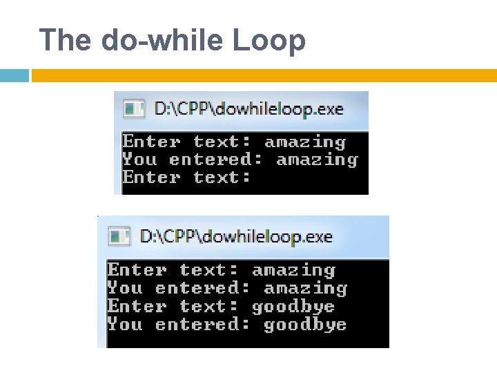 The do-while Loop 