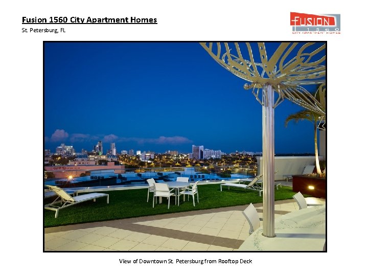 Fusion 1560 City Apartment Homes St. Petersburg, FL View of Downtown St. Petersburg from