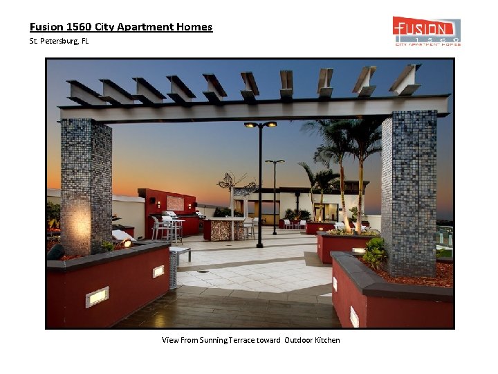 Fusion 1560 City Apartment Homes St. Petersburg, FL View From Sunning Terrace toward Outdoor