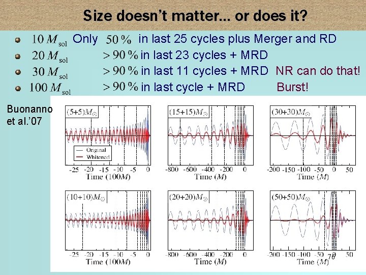 Size doesn’t matter… or does it? Only in last 25 cycles plus Merger and