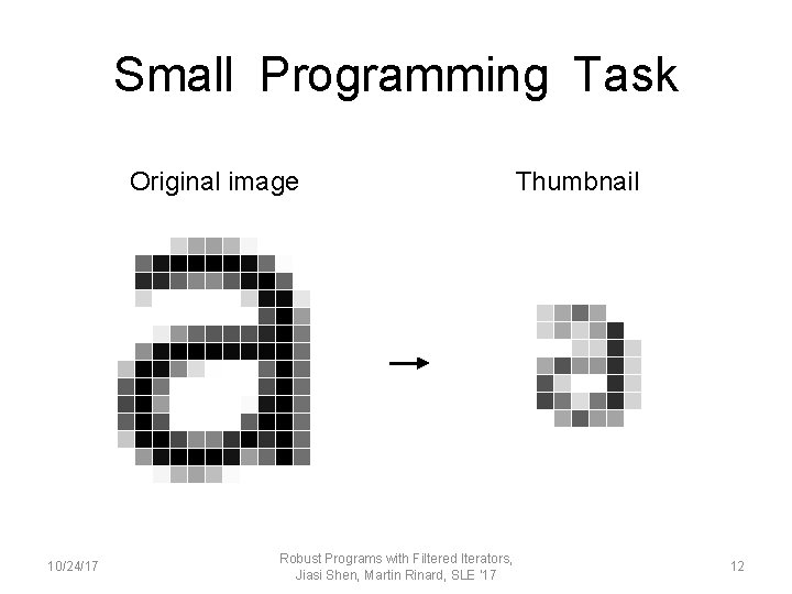 Small Programming Task Original image 10/24/17 Robust Programs with Filtered Iterators, Jiasi Shen, Martin