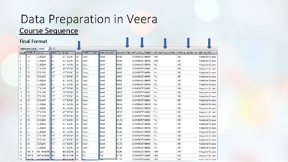 Data Preparation in Veera Course Sequence Final Format Data Preparation in Veera Course Sequence Final Format