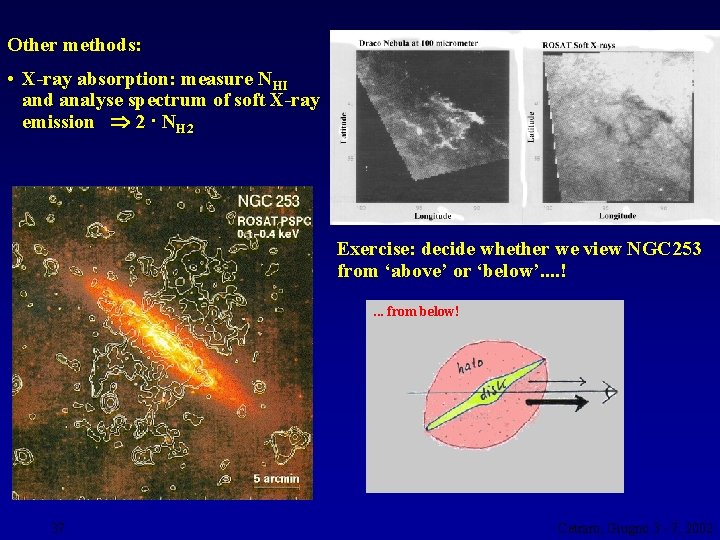 Other methods: • X-ray absorption: measure NHI and analyse spectrum of soft X-ray emission