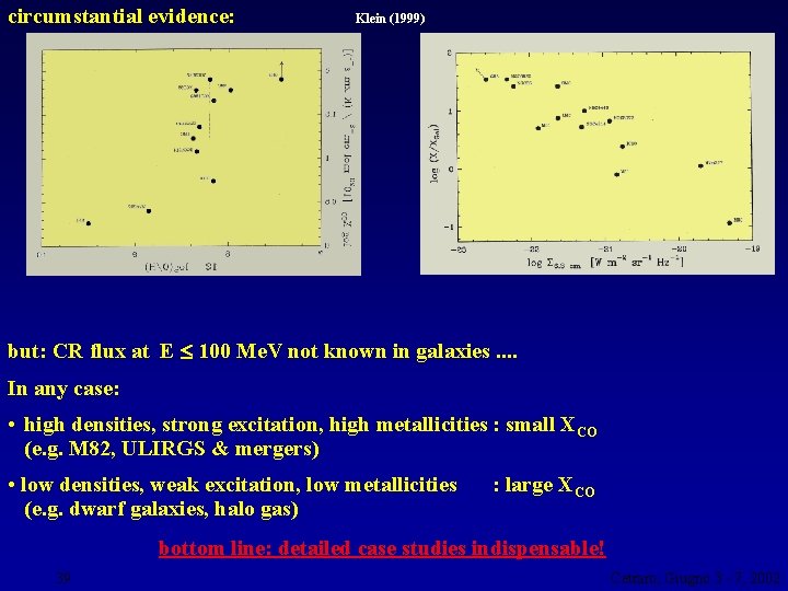 circumstantial evidence: Klein (1999) but: CR flux at E 100 Me. V not known