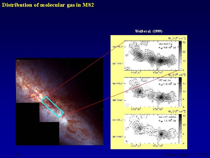 Distribution of molecular gas in M 82 Weiß et al. (1999) 48 Cetraro, Giugno