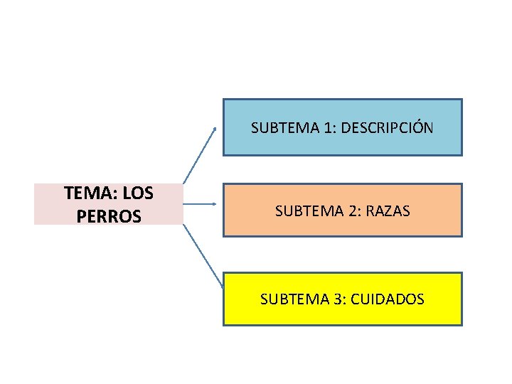 SUBTEMA 1: DESCRIPCIÓN TEMA: LOS PERROS SUBTEMA 2: RAZAS SUBTEMA 3: CUIDADOS 