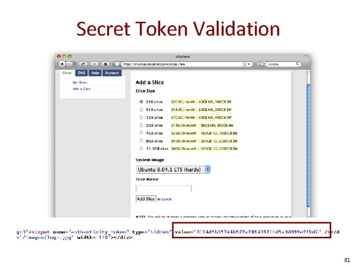 Secret Token Validation 81 