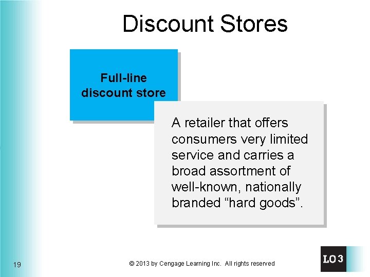 Discount Stores Full-line discount store A retailer that offers consumers very limited service and