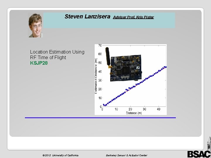 Steven Lanzisera Advisor Prof. Kris Pister Location Estimation Using RF Time of Flight KSJP