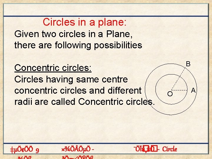 Circles in a plane: Given two circles in a Plane, there are following possibilities