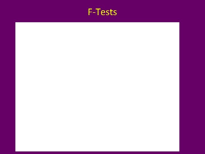 F-Tests 