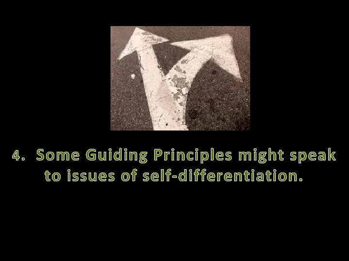 4. Some Guiding Principles might speak to issues of self-differentiation. 