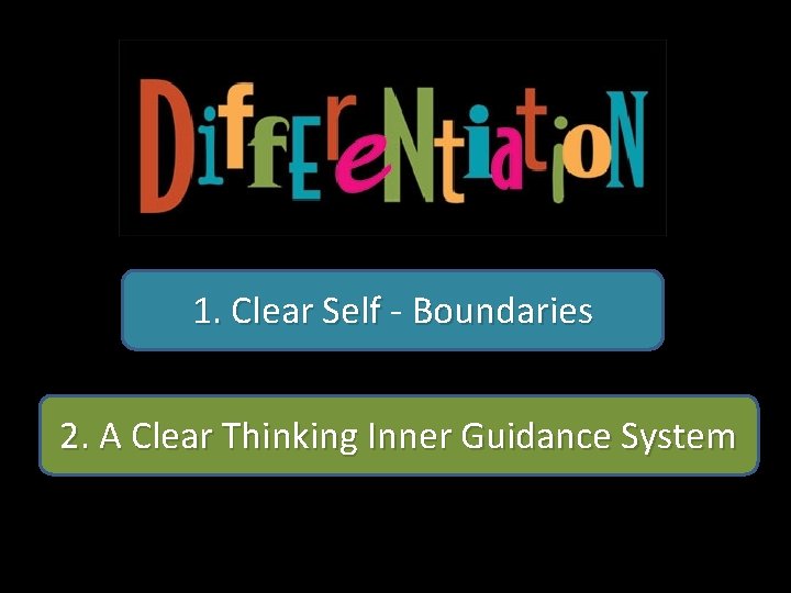 1. Clear Self - Boundaries 2. A Clear Thinking Inner Guidance System 