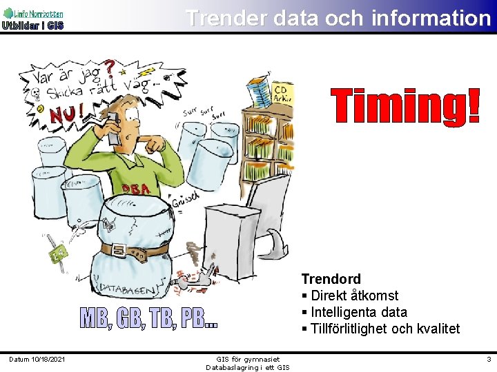Trender data och information Trendord § Direkt åtkomst § Intelligenta data § Tillförlitlighet och