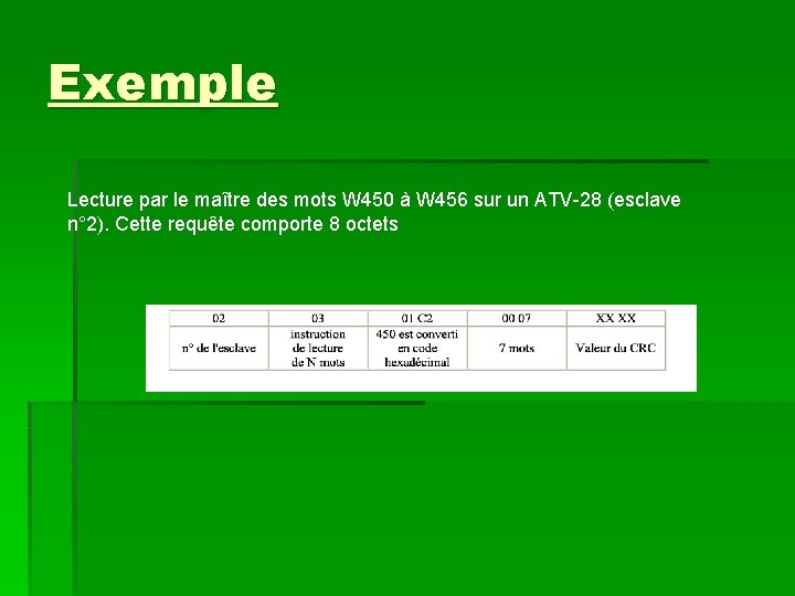 Exemple Lecture par le maître des mots W 450 à W 456 sur un