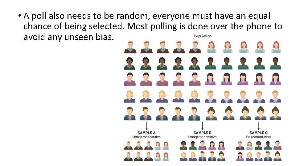  • A poll also needs to be random, everyone must have an equal