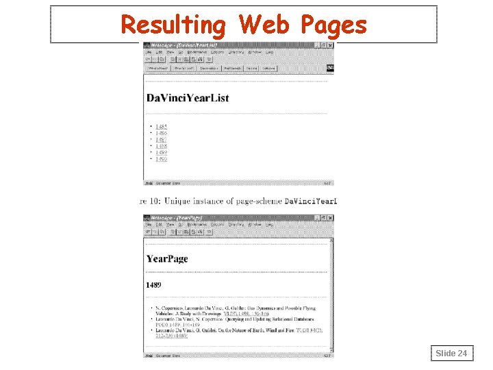 Resulting Web Pages Slide 24 