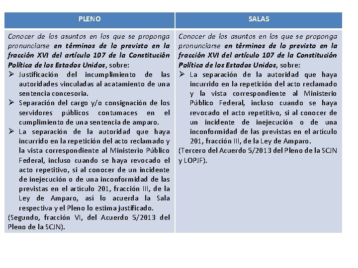 PLENO SALAS Conocer de los asuntos en los que se proponga pronunciarse en términos