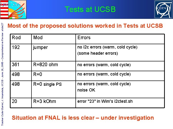 Tracker Outer Barrel, J. Incandela, UCSB - June 28, 2005 – Comprehensive Review slide