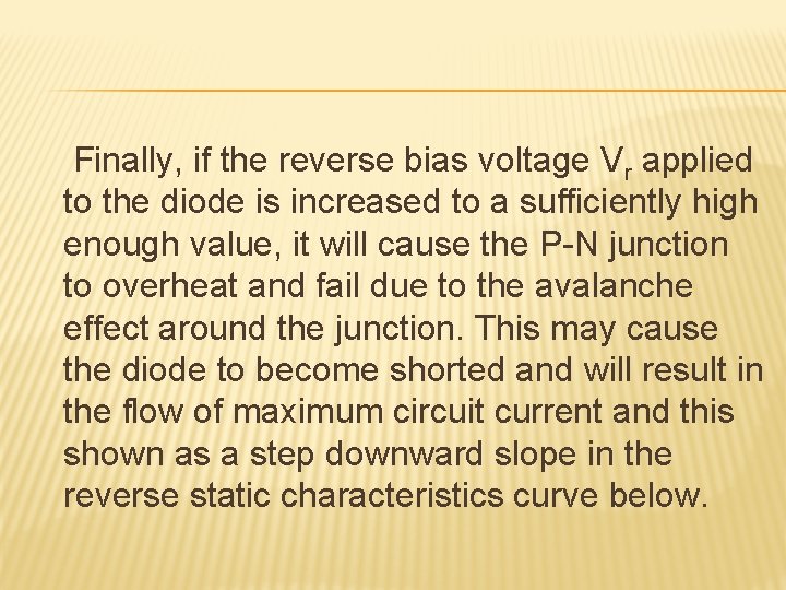 Finally, if the reverse bias voltage Vr applied to the diode is increased to