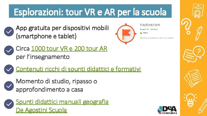 Esplorazioni: tour VR e AR per la scuola App gratuita per dispositivi mobili (smartphone