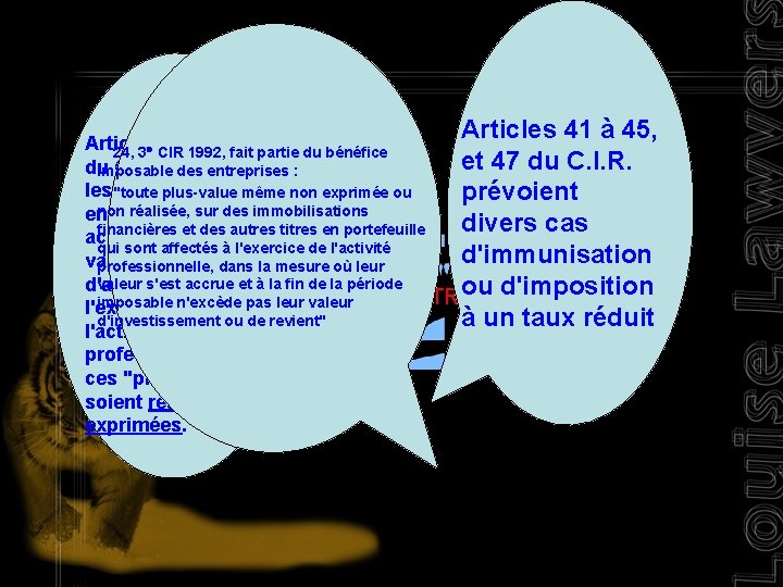 Articles 41 à 45, Article 24, al. 1 er, 2° 24, 3 CIR 1992,